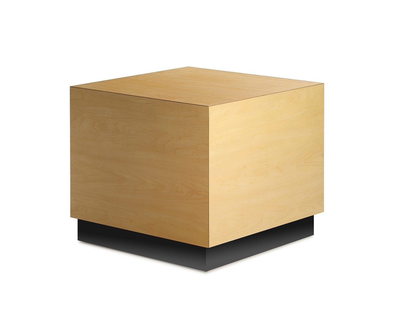 Light wooden cylindrical stool on a white background