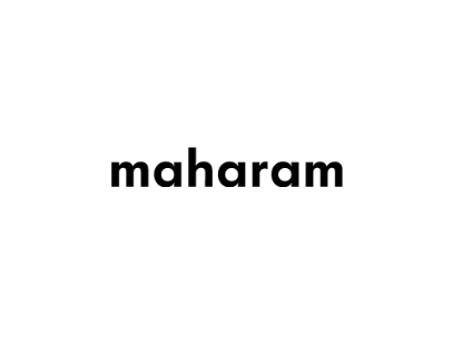Black “maharam” wordmark centered on a white background