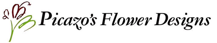 The logo for picasso 's flower designs has a flower on it.