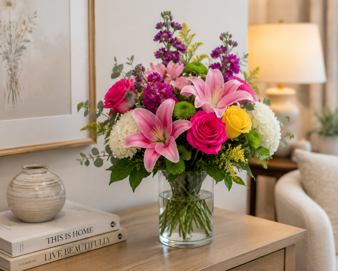 healthy flower arrangement with longer floral lifespan