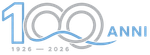 Logo per il centenario con la scritta blu e grigia «100 ANNI 1926–2026» e una linea ondulata