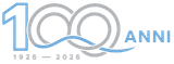 Logo per il centenario con la scritta blu e grigia «100 ANNI 1926–2026» e una linea ondulata