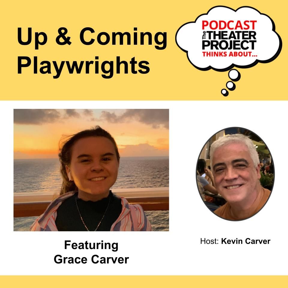 podcast thumbnail with past young playwright