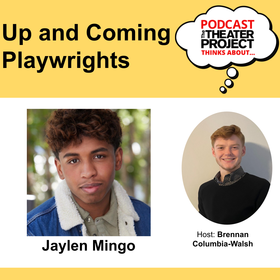 podcast thumbnail with past young playwright
