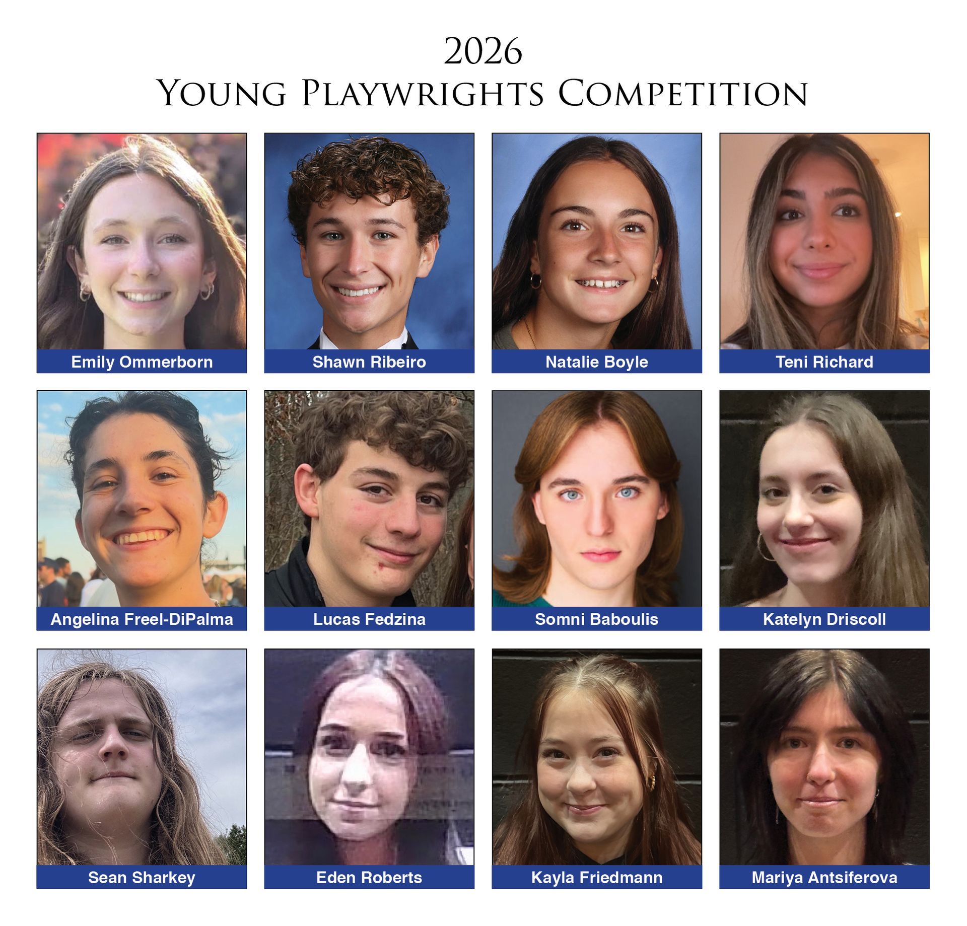pictures of the four winners and eight honorable mentions in the 2026 competition