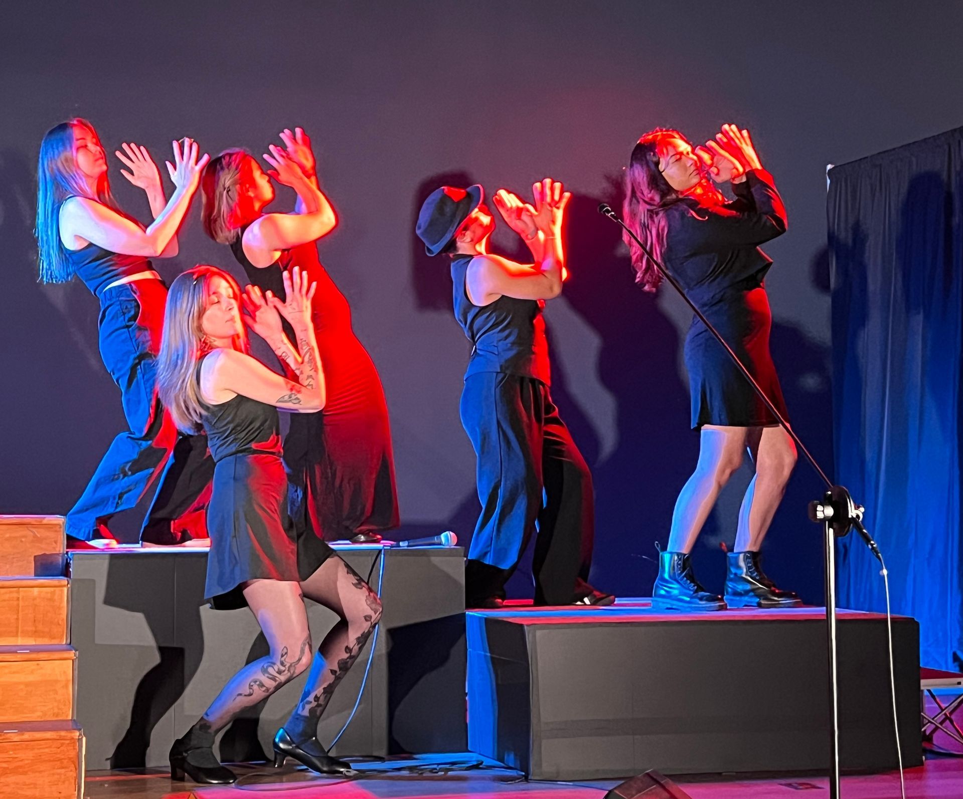Young actors and singers performing on stage