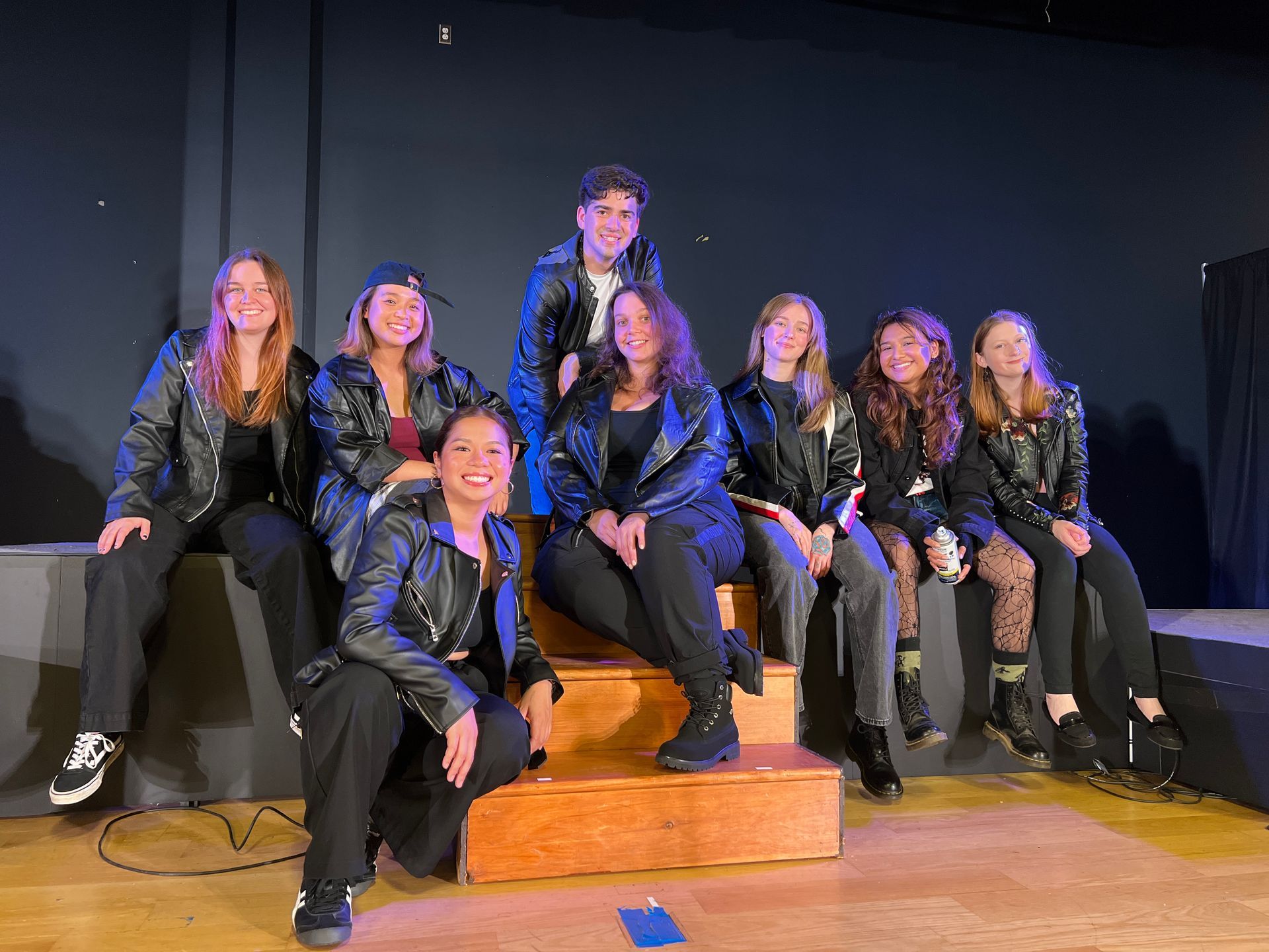 Young actors and singers performing on stage