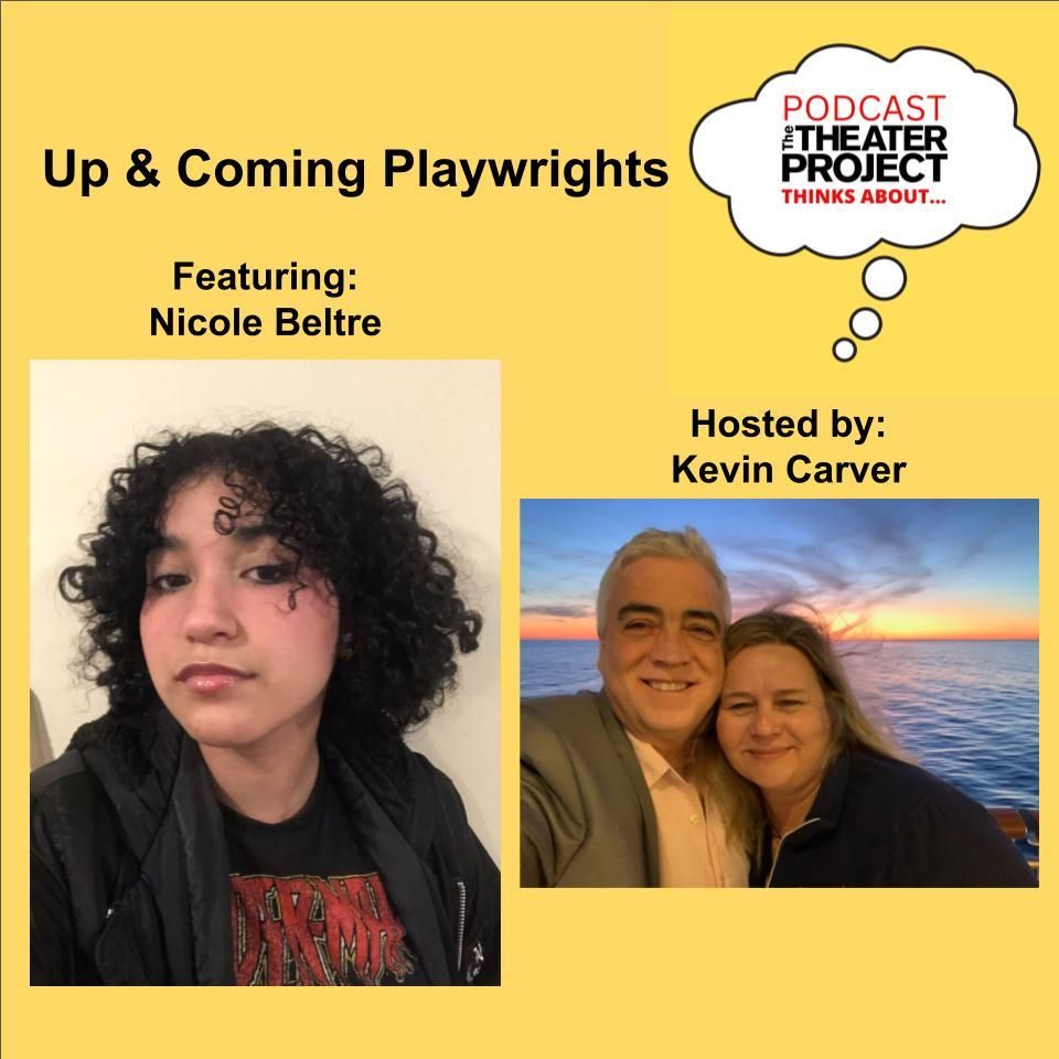 podcast thumbnail with past young playwright

