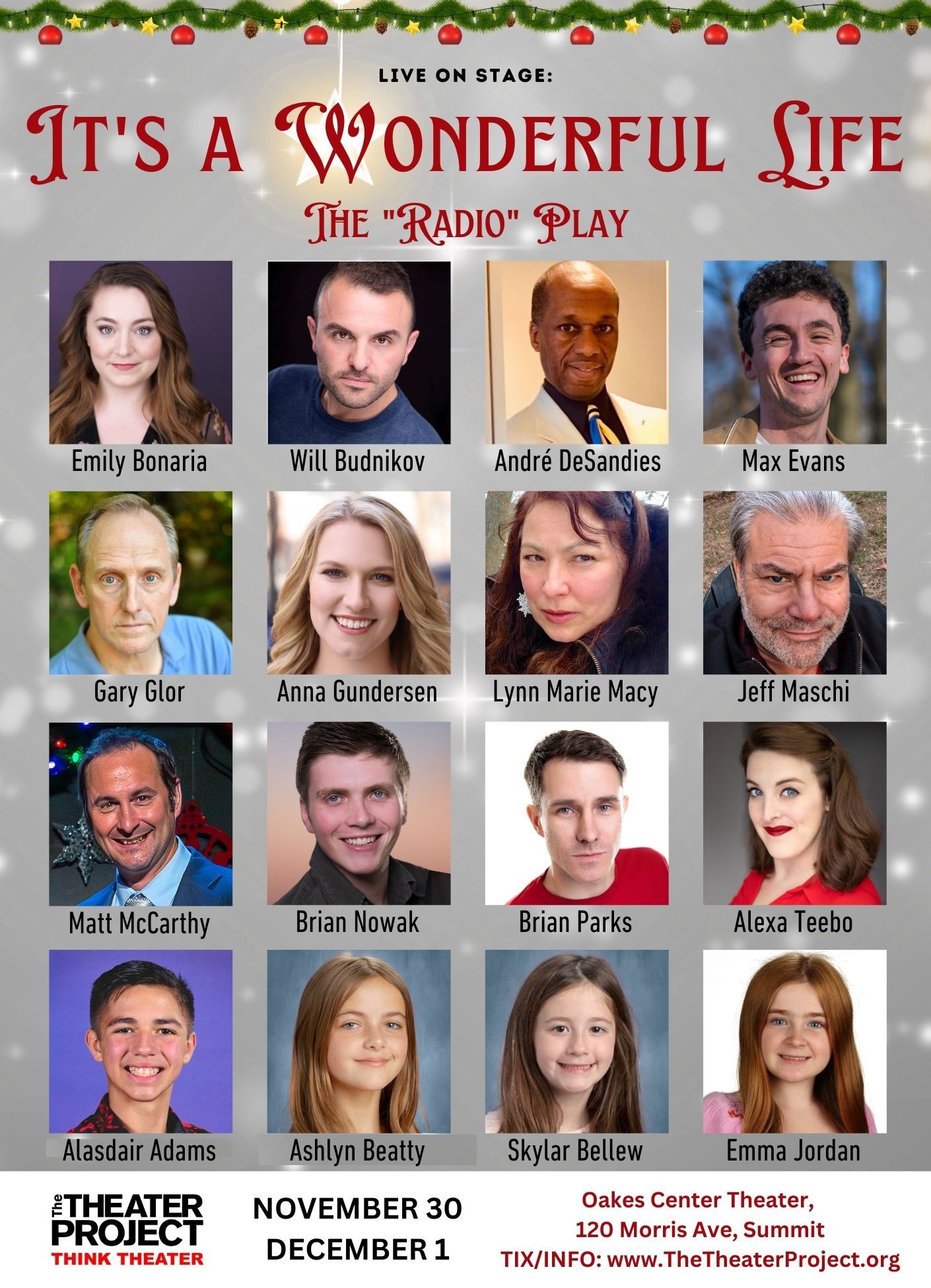 pictures of the sixteen actors in WONDERFUL LIFE