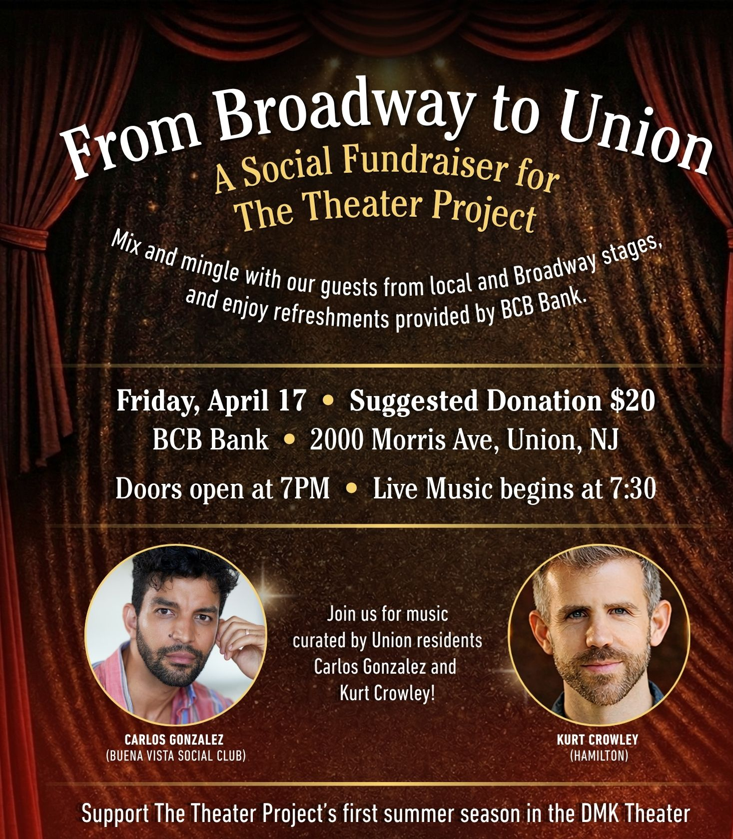 Event poster with photos of Carlos and Kurt