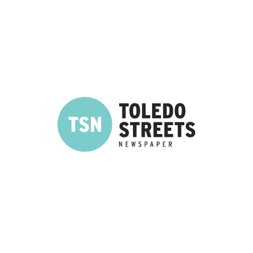 Logo for Toledo Streets Newspaper: Teal circle with