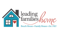 Logo for Leading Families Home, celebrating 100 years. Features a house graphic, 