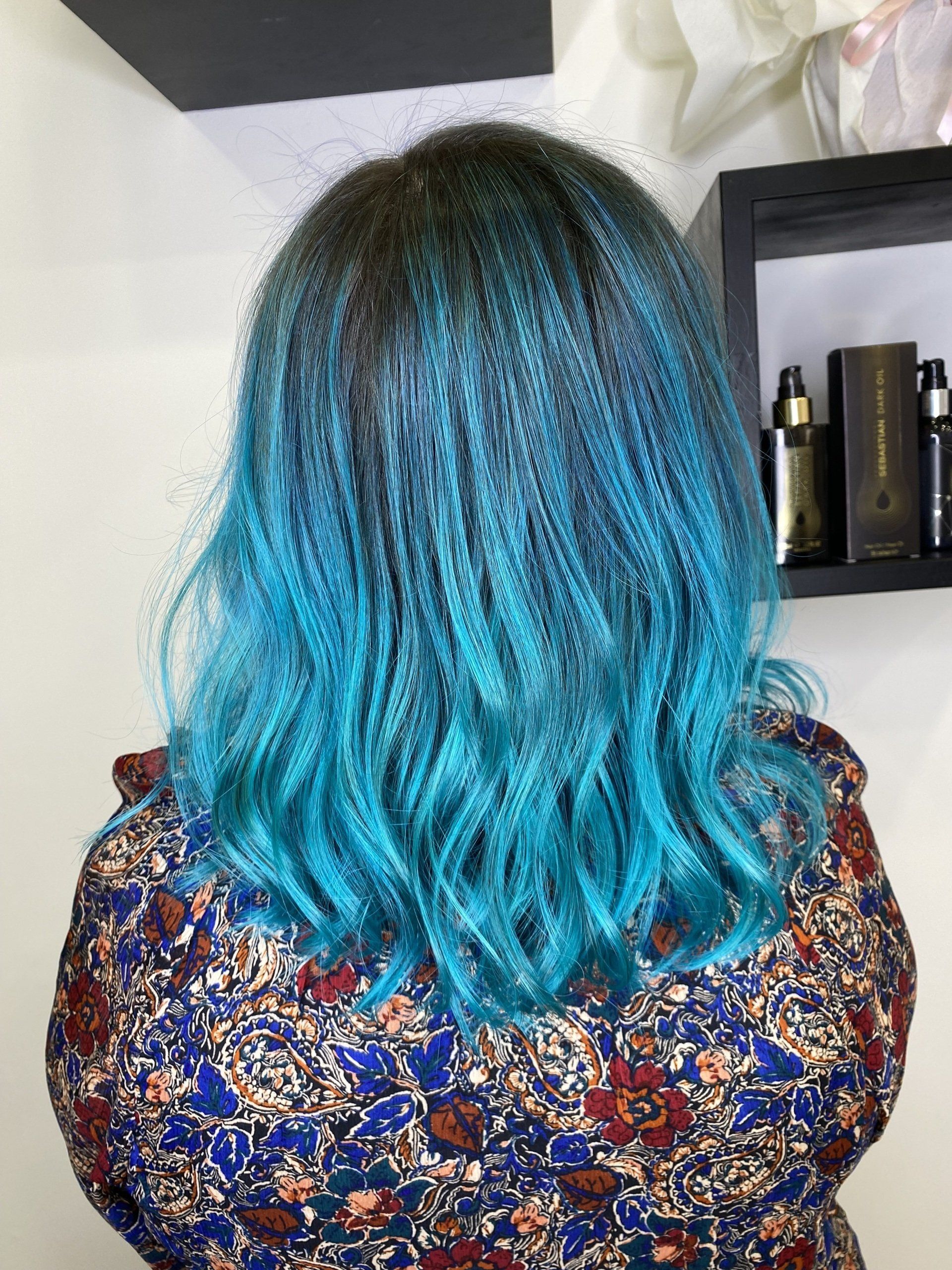 long bob azzurro