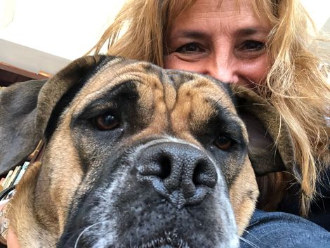 Françoise and her dog Ice.
