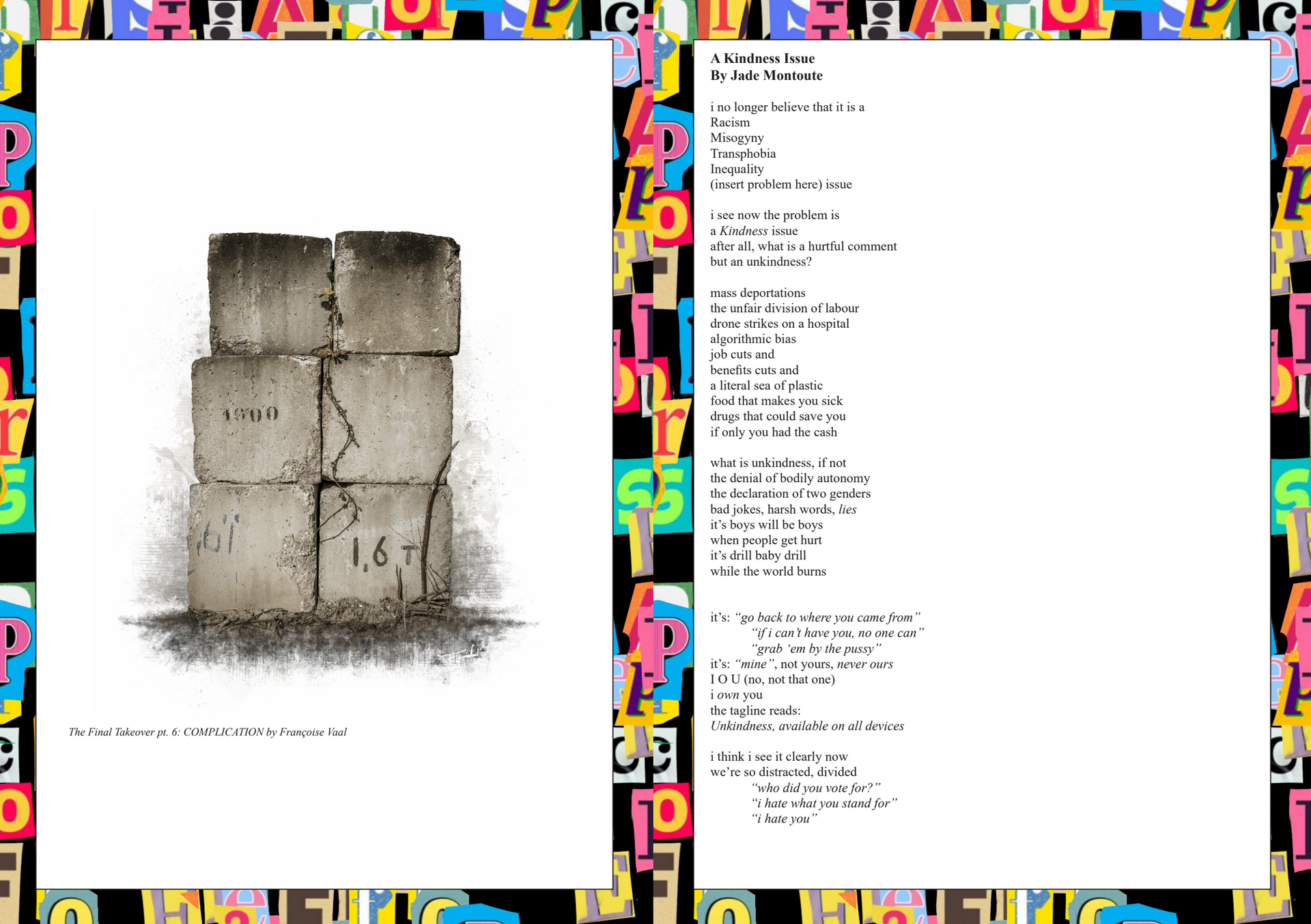 Artwork by Françoise Vaal in literary magazine The Groke.