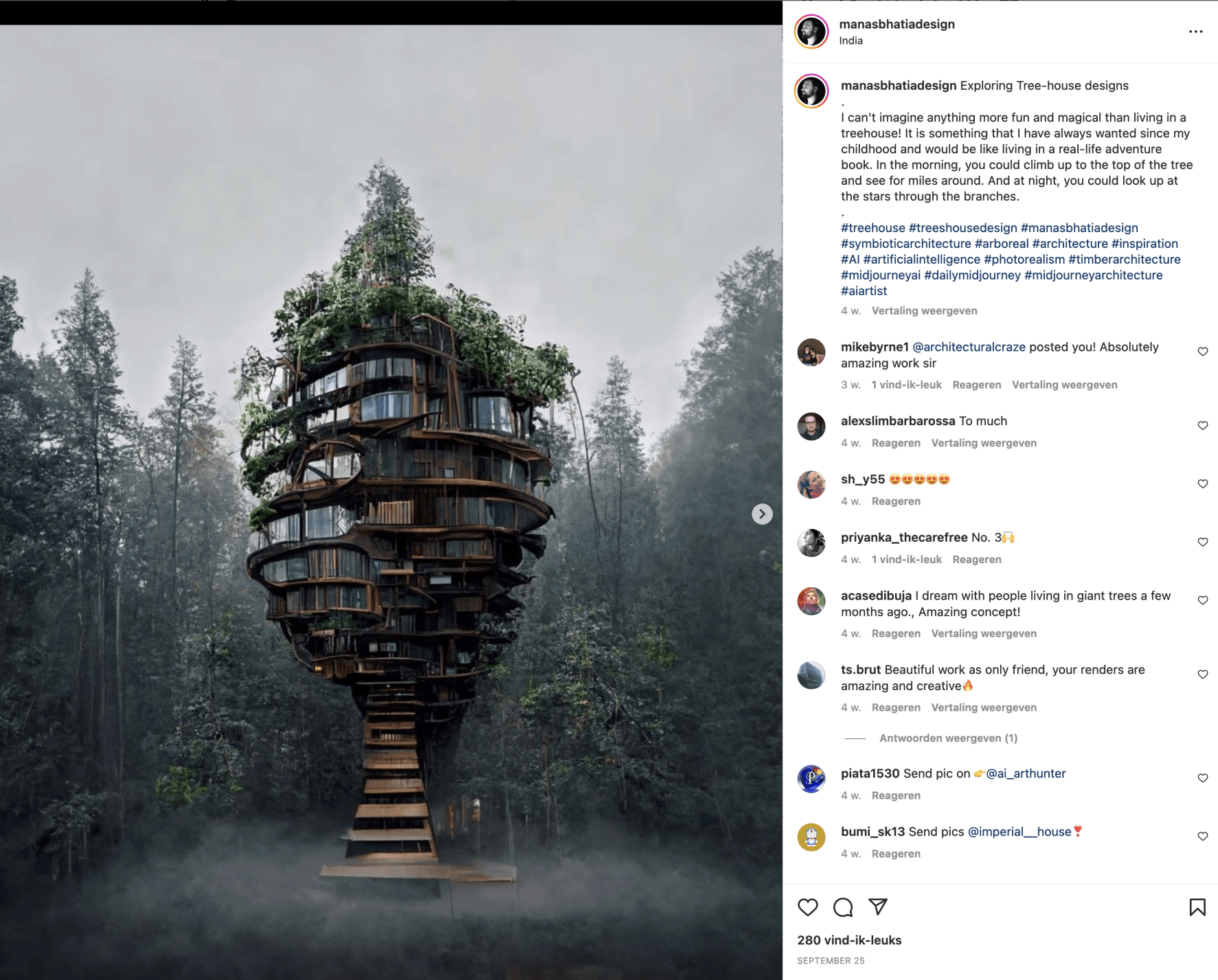 Instagram post by AI user @Manasbhatiadesign