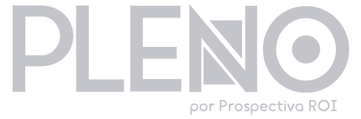 Gray “PLENO” logo with small text “por Prospectiva ROI” underneath