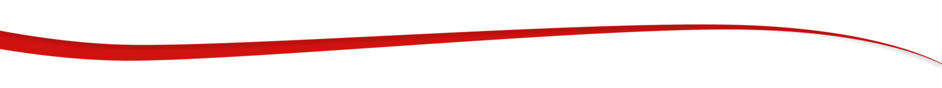Thin red curved line across the top on a white background