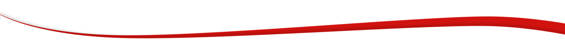 Thin red curved line on a white background, like a brushstroke or underline