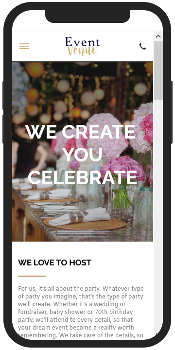 Website for an Events Venue