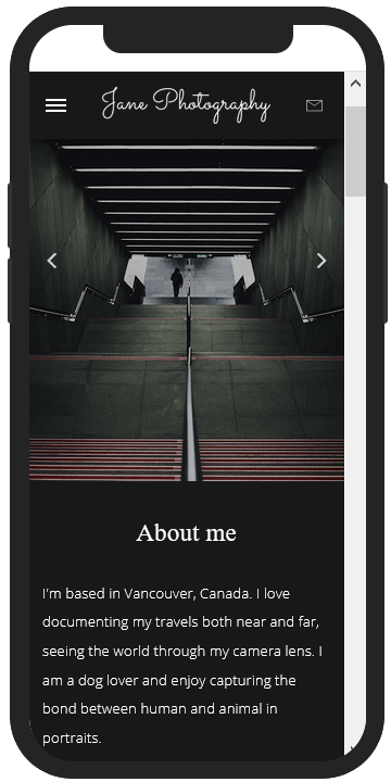 Website for a Photographer's Portfolio