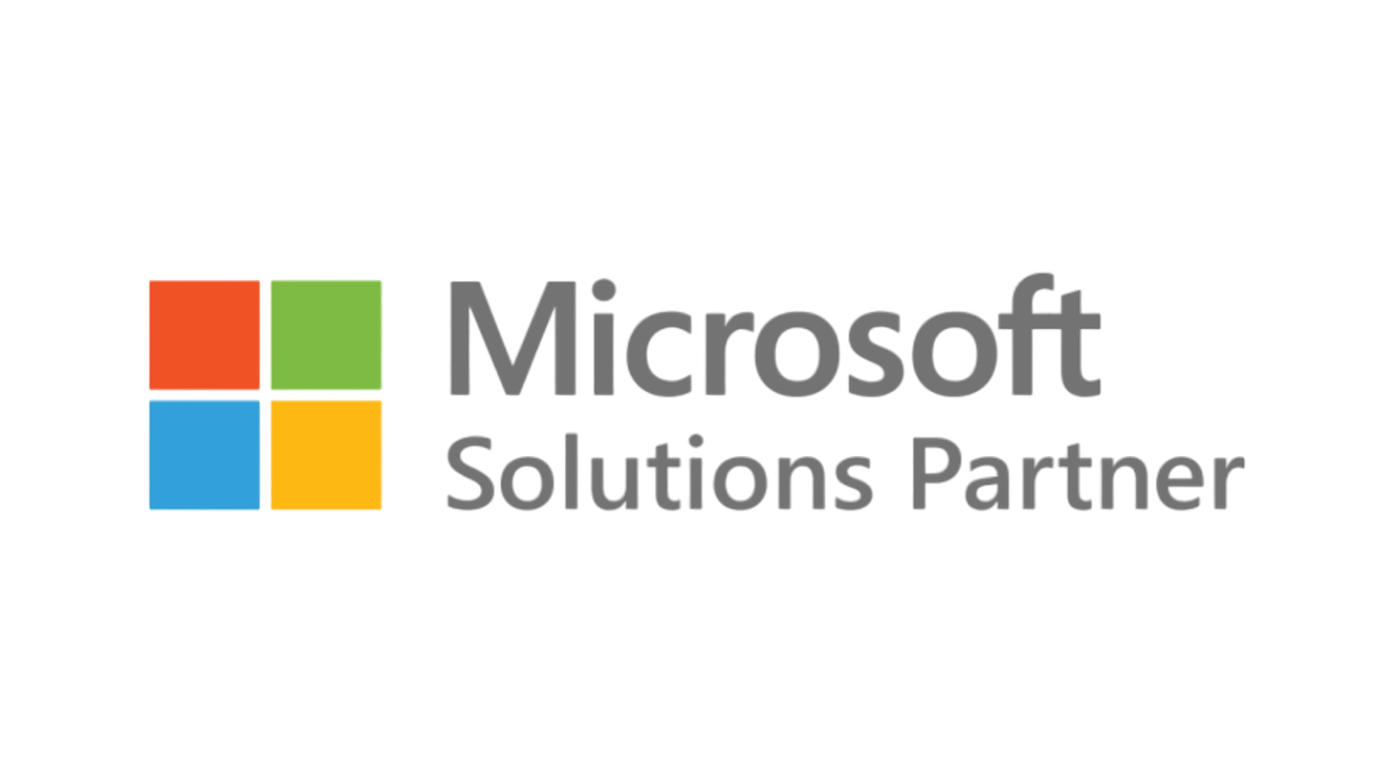 The microsoft solutions partner logo is on a white background.