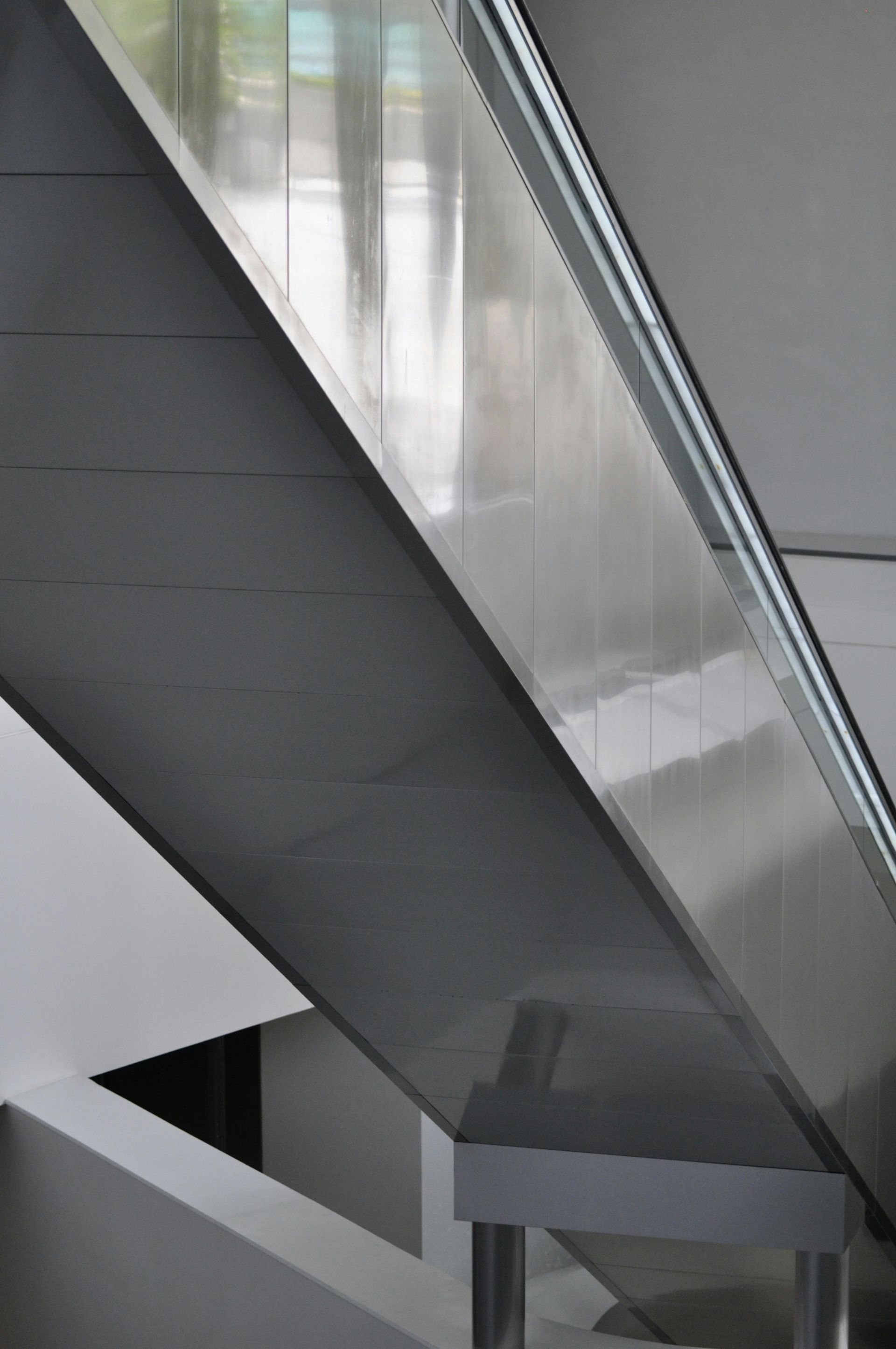 polished sheetmetal in a commercial building