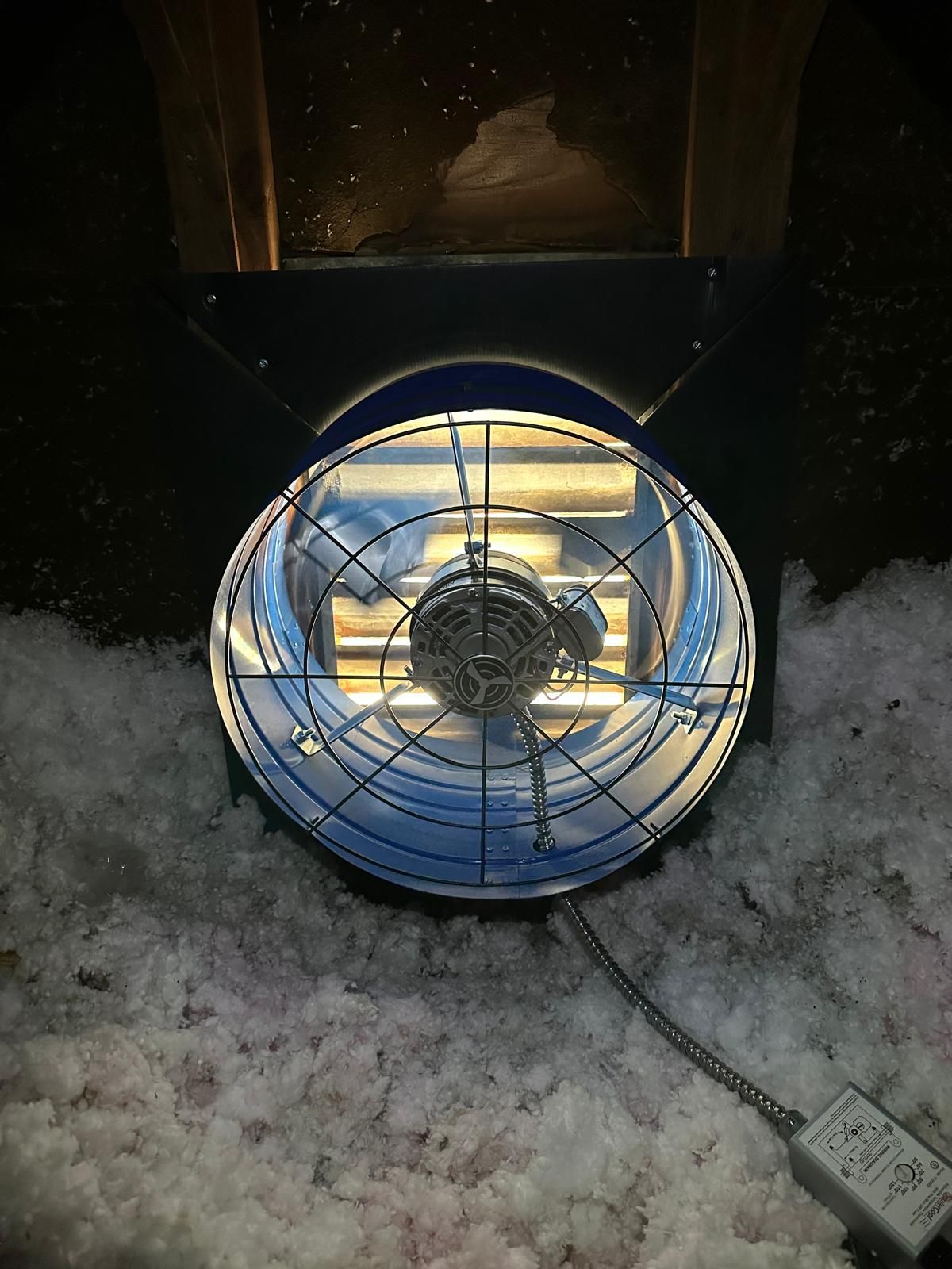 whole home fan in an attic