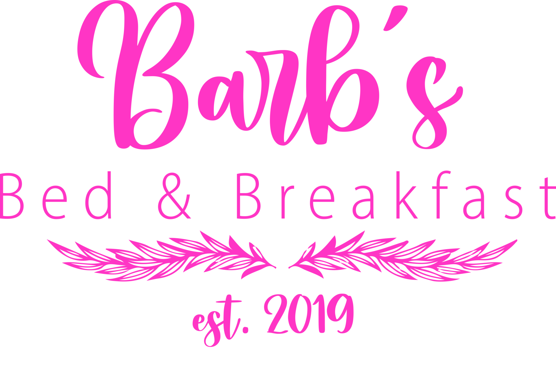 The logo for barb 's bed and breakfast was created in 2019.