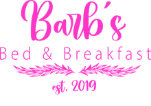 The logo for barb 's bed and breakfast was created in 2019.