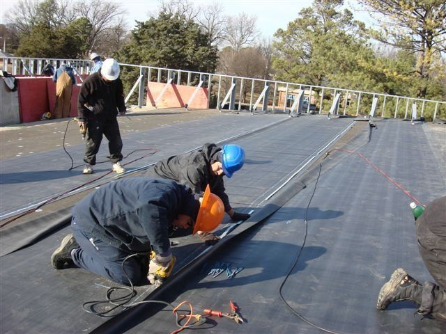 Workers Installing New Roof — Dyersburg, TN — Frazier Roofing