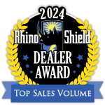 2024 Rhino Shield Dealer Award badge with laurel wreath and