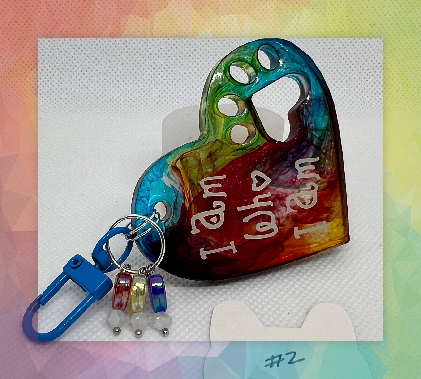 I Am Who I Am, heart keychain 6242
