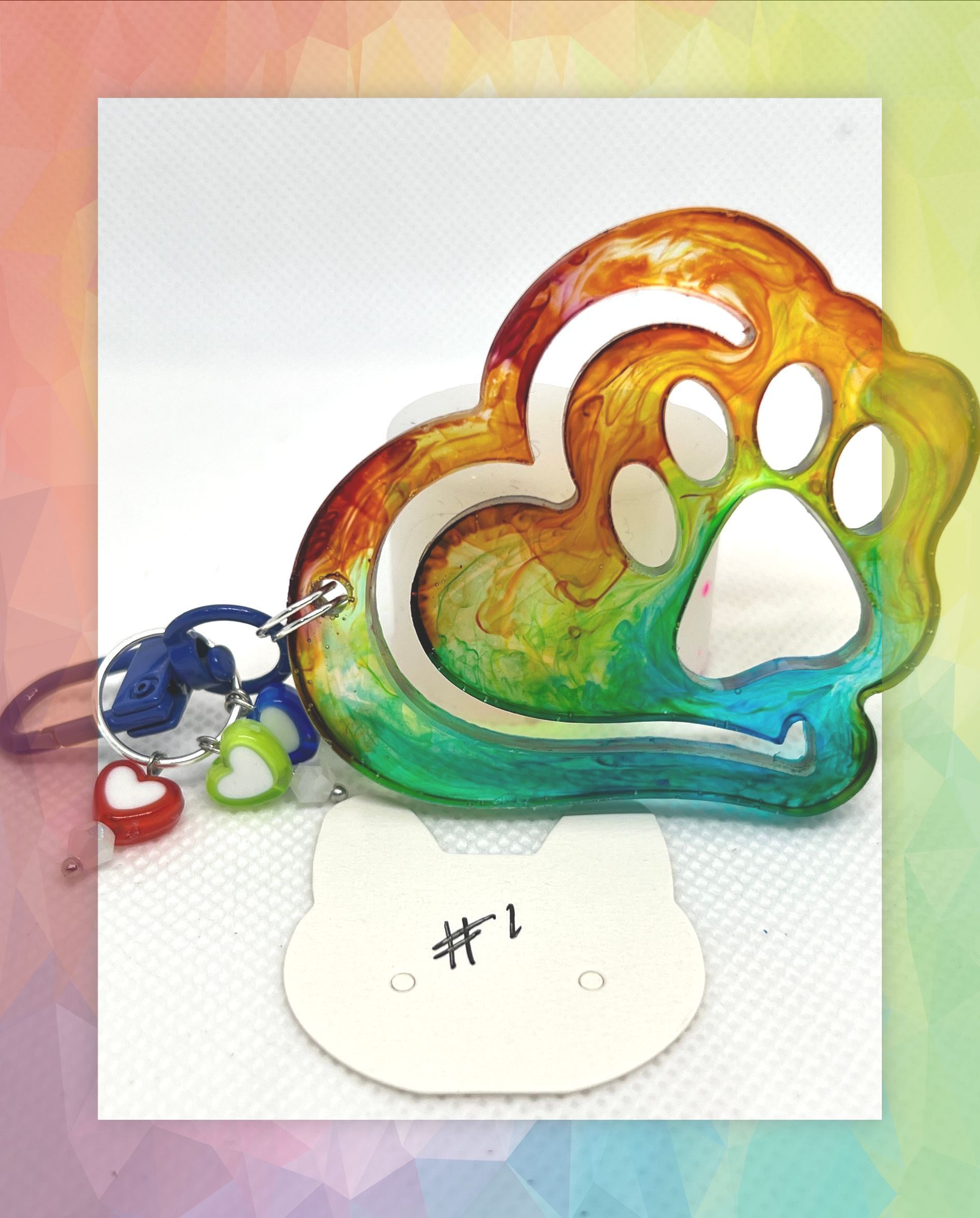 Rainbow Heart Keychain 6241