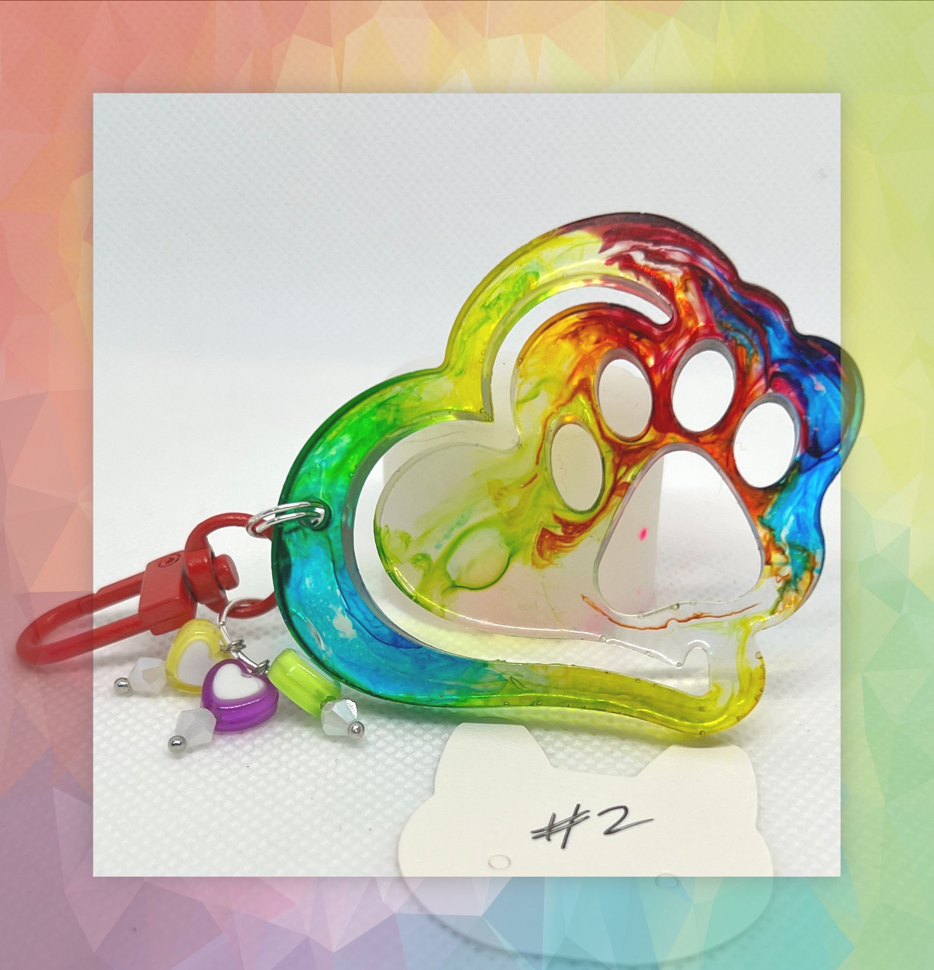 Rainbow Heart Keychain 62422