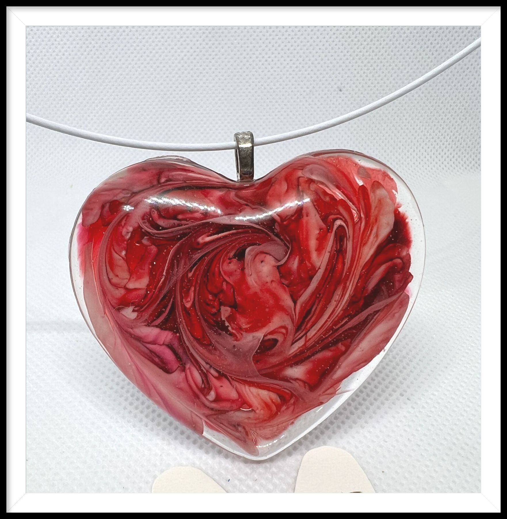 Heart Choker, Red/White 4232
