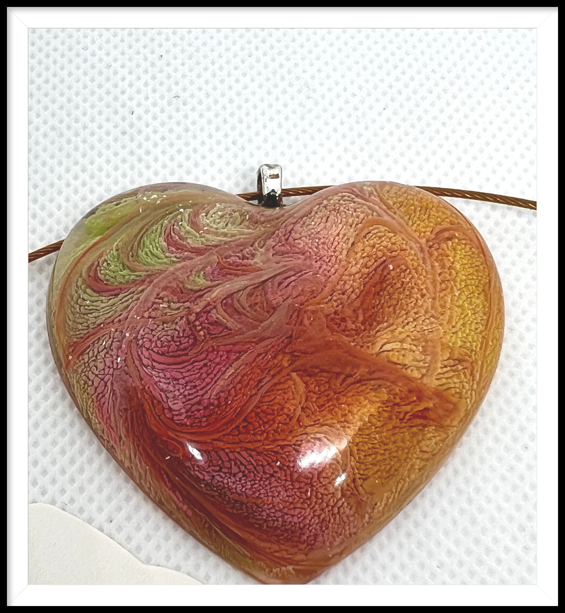 Heart Choker, Orange/Gold  2231