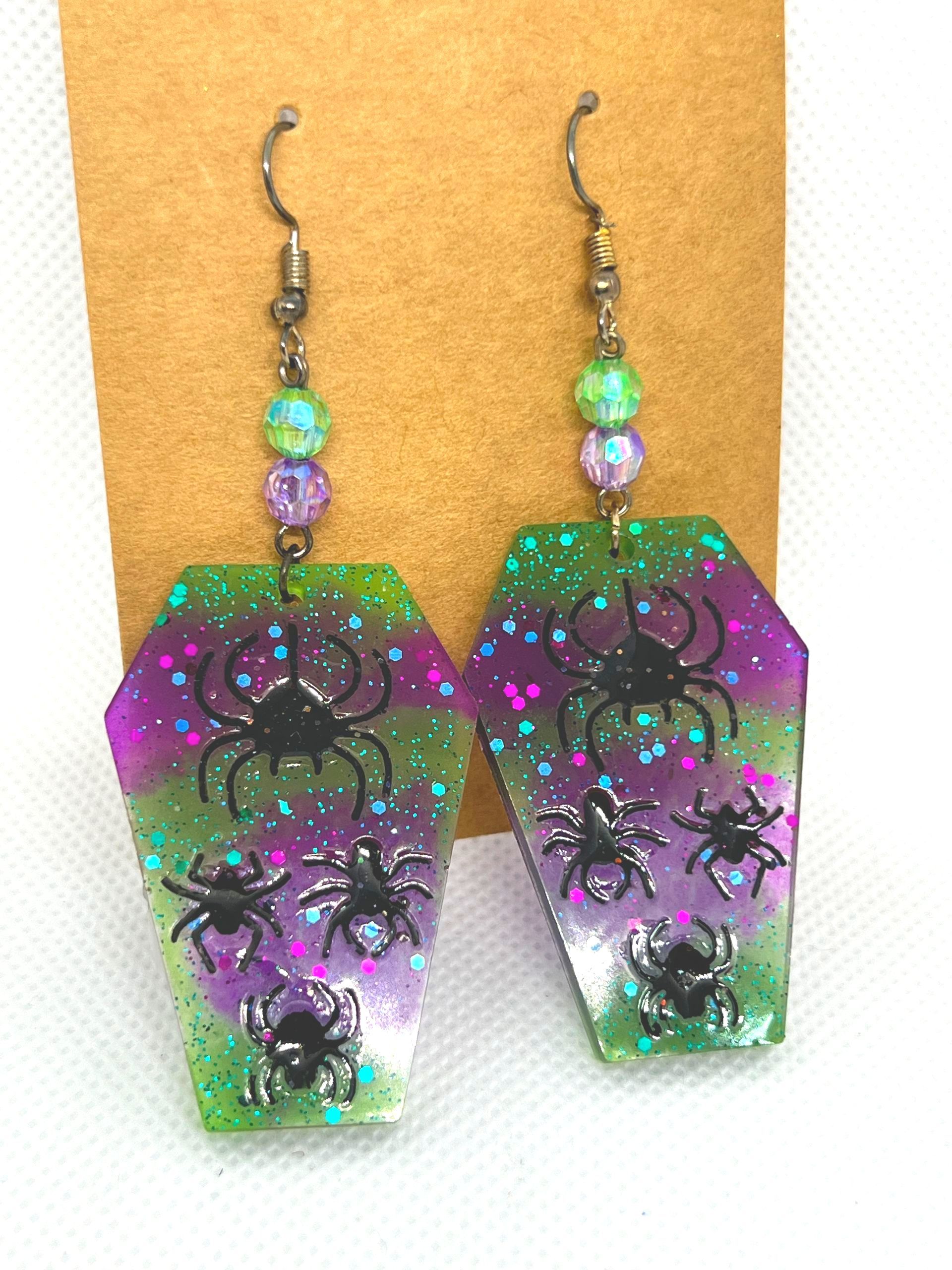 Coffin/Spiders Earrings
