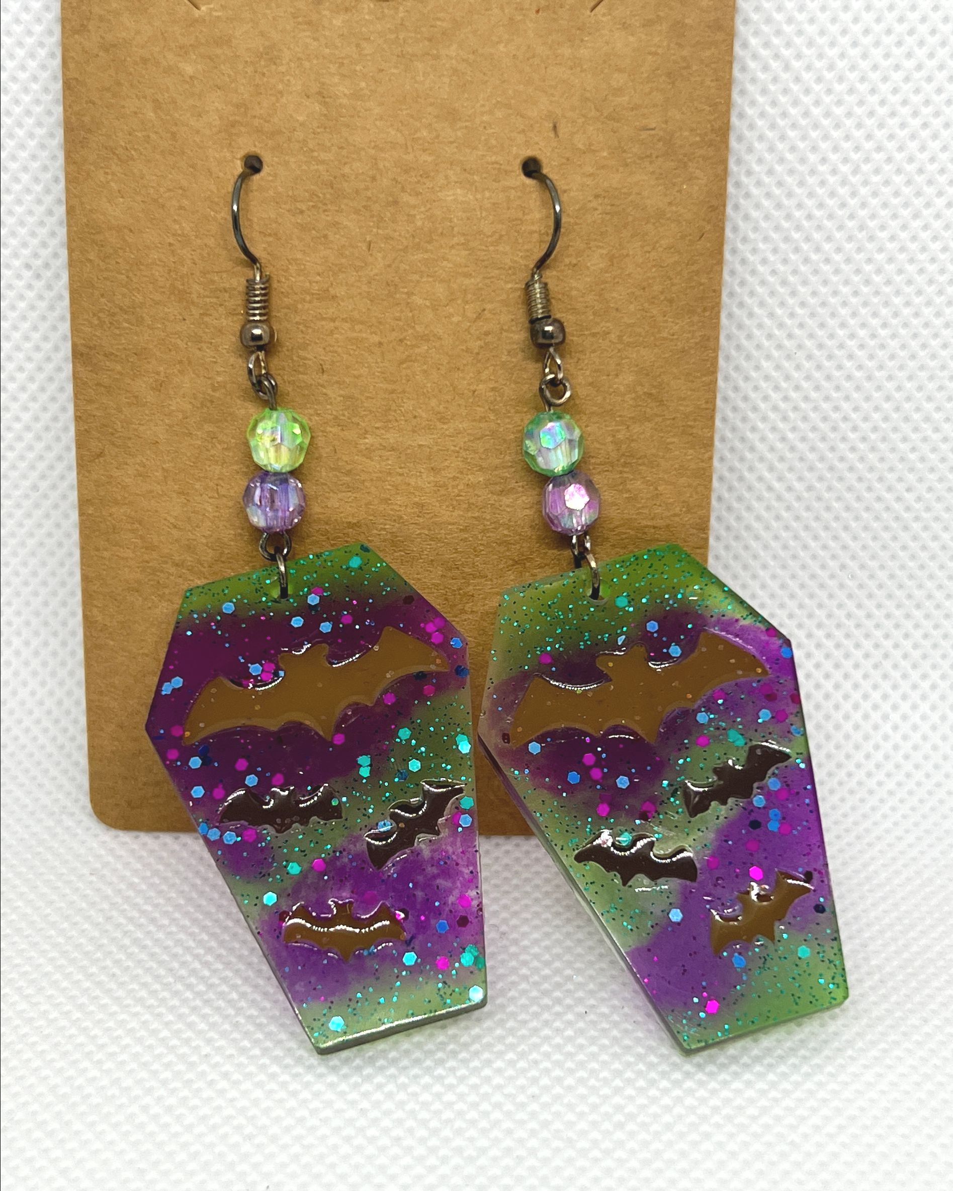 Coffin/Bat Earrings