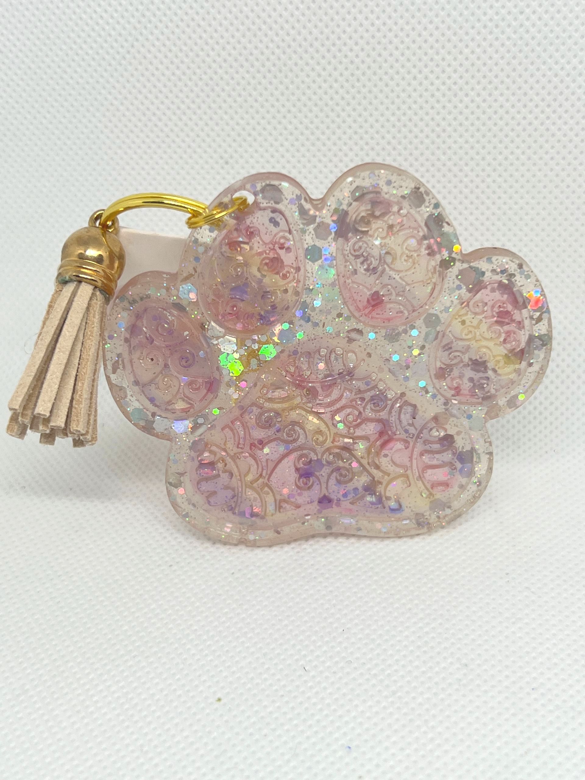 Lacey Inlay Paw  Keychain 72495