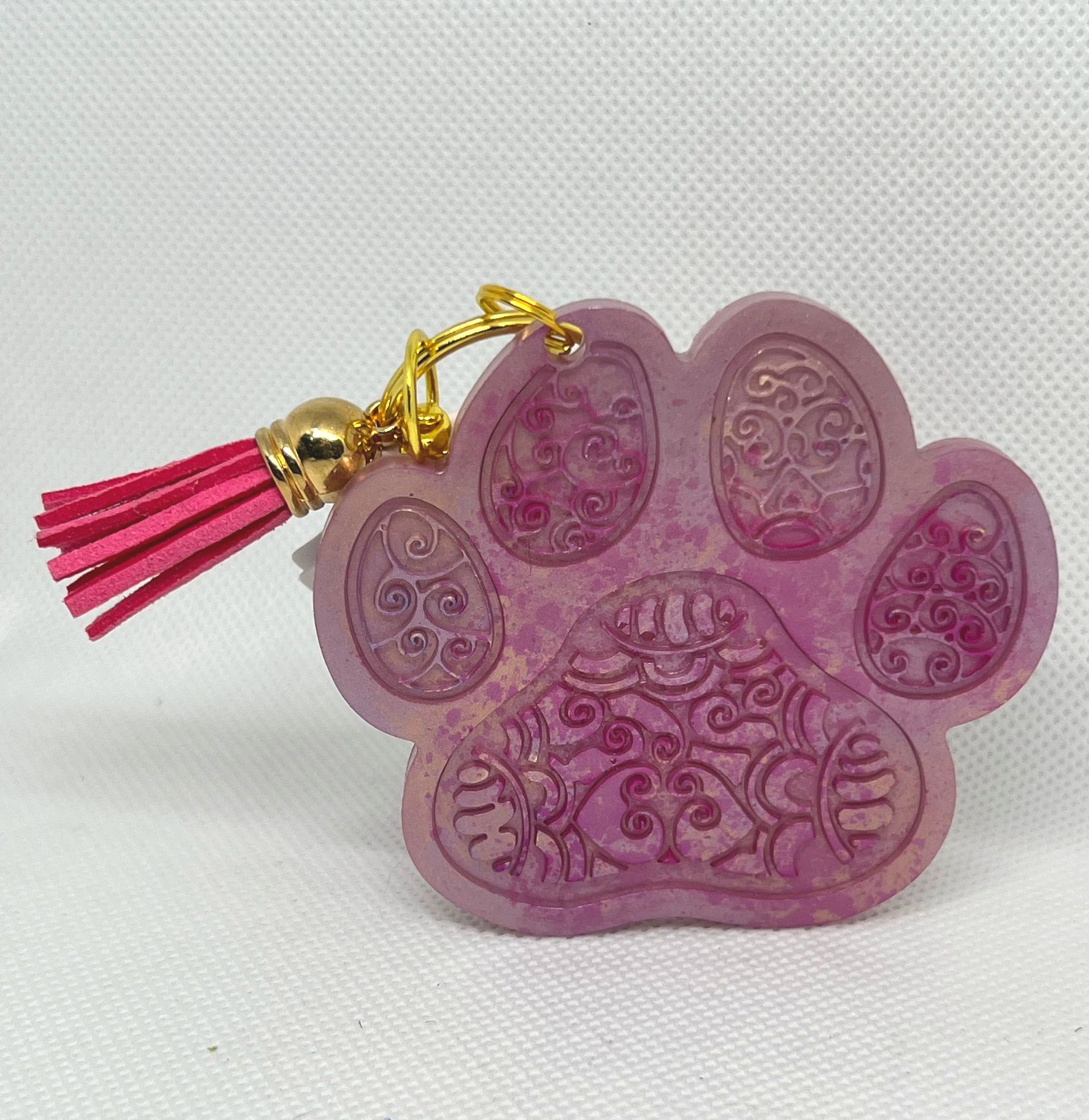 Lacey Inlay Paw  Keychain 72494