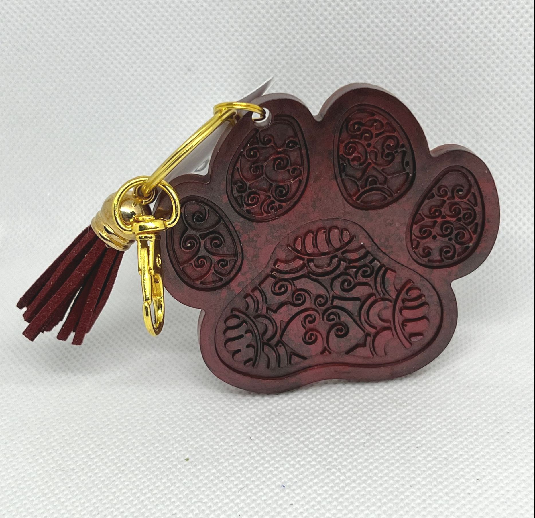 Lacey Inlay Paw  Keychain 72493