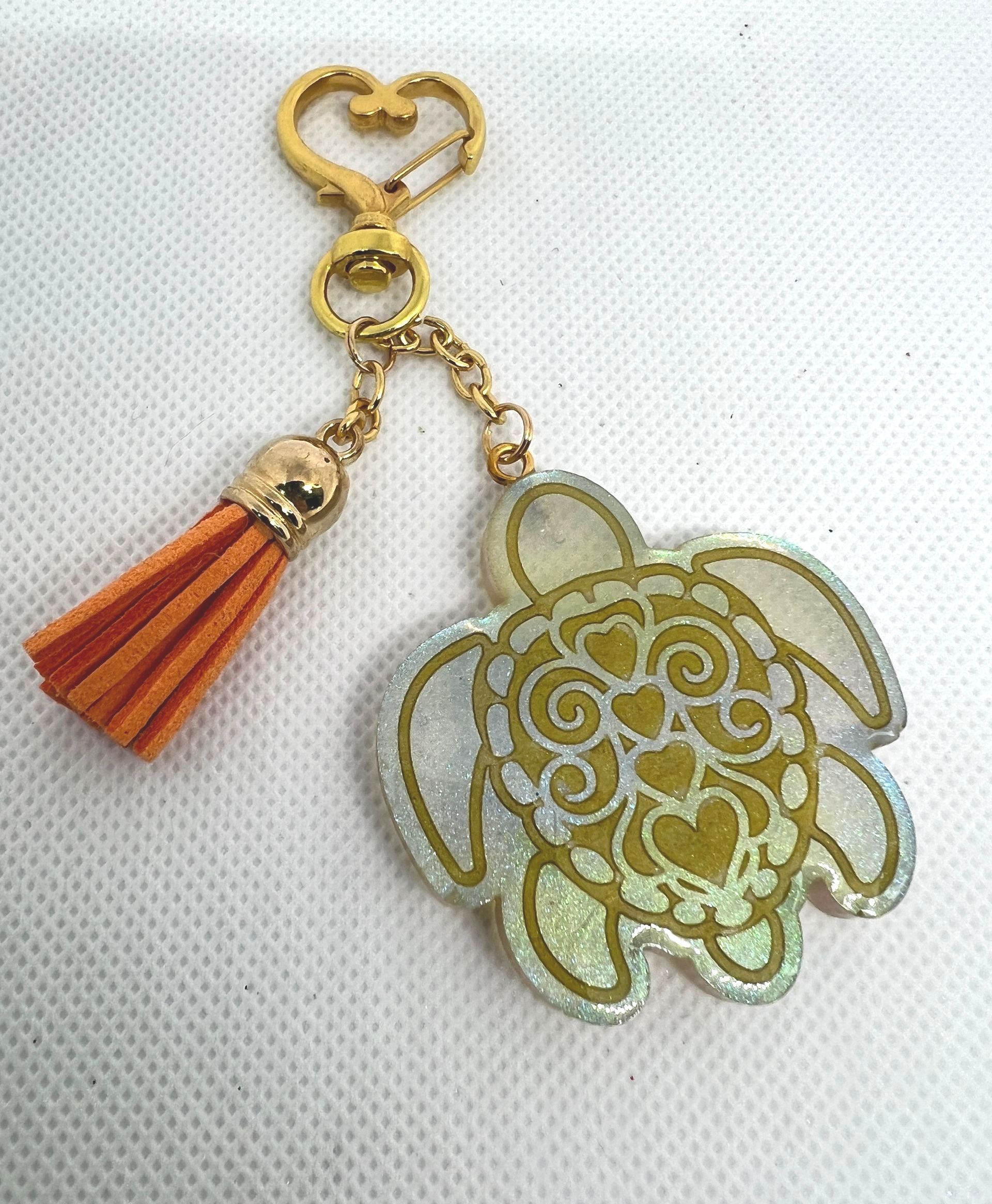 Turtle Heart Shell Keychain 7248