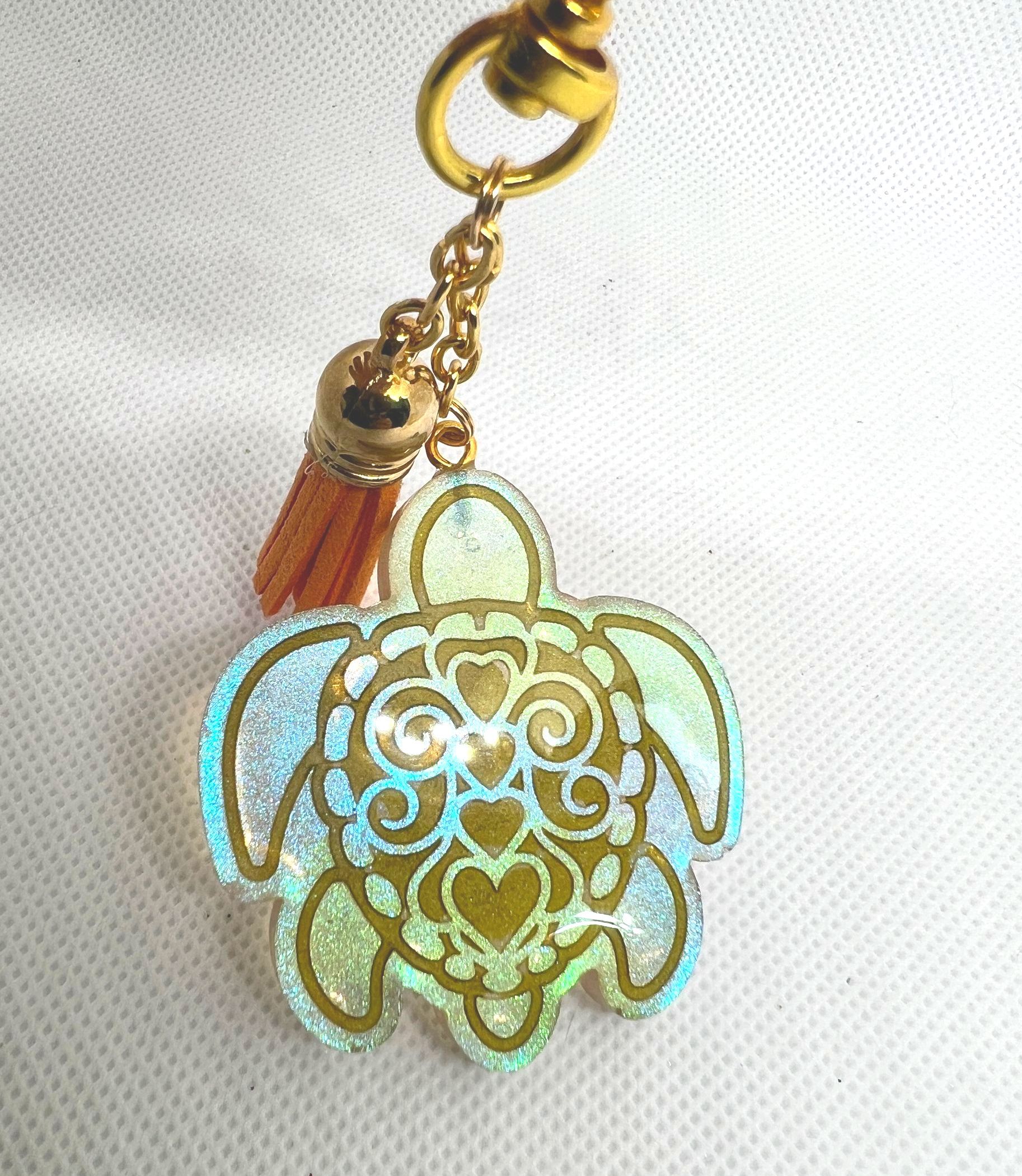 Turtle Heart Shell Keychain 7248