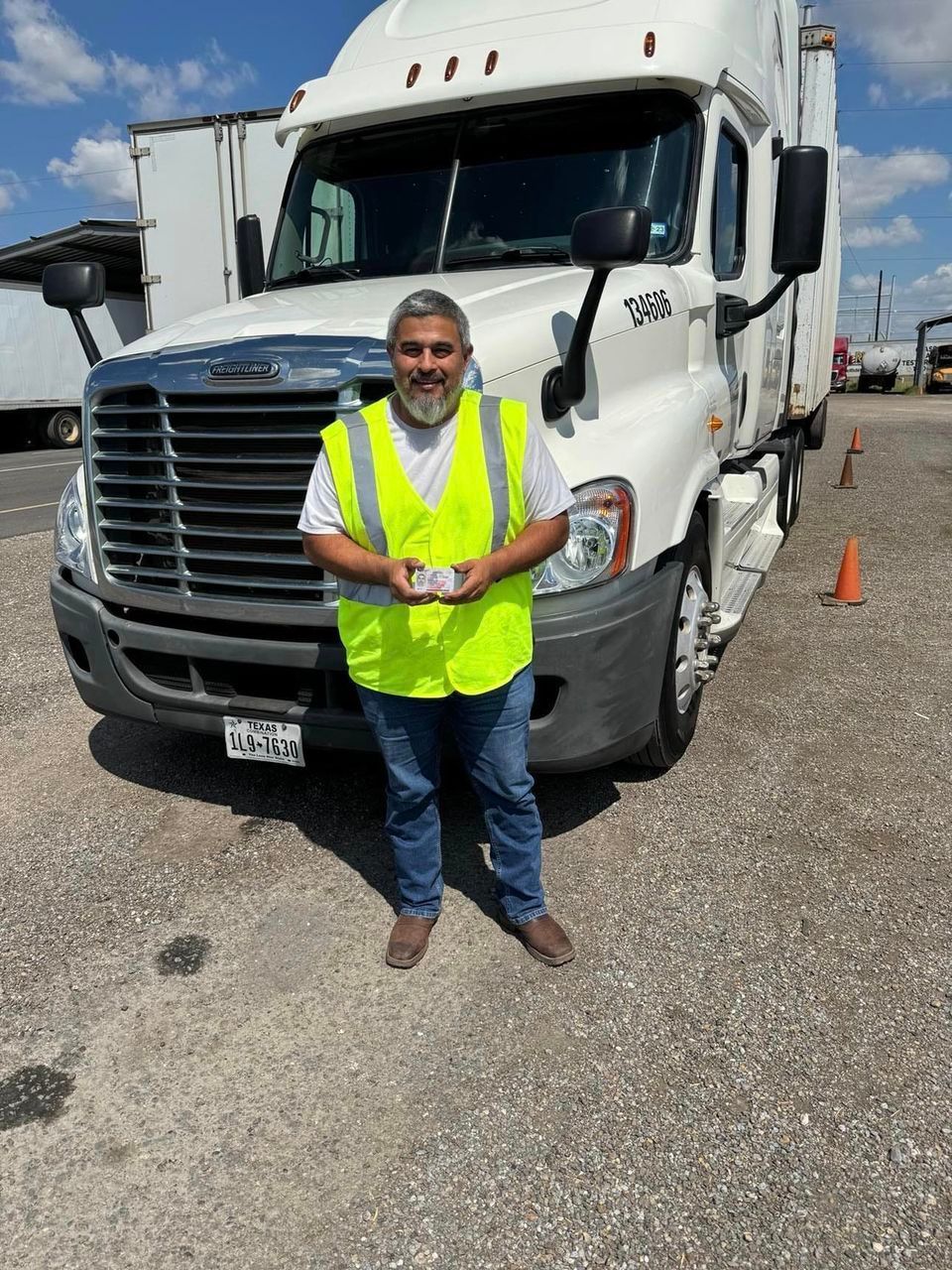 Pedro Guzman passes his cdl training class