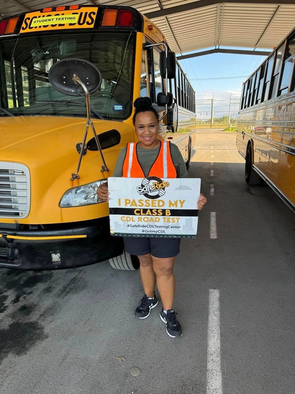 Jennifer Alejandro passes his cdl training class