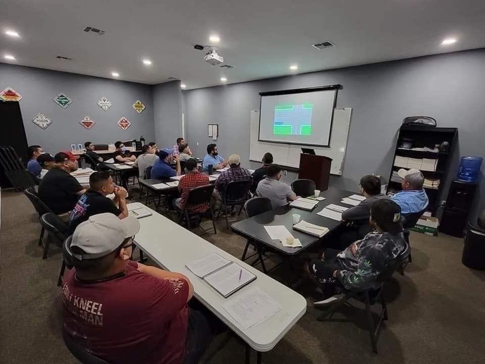 truck driving school students