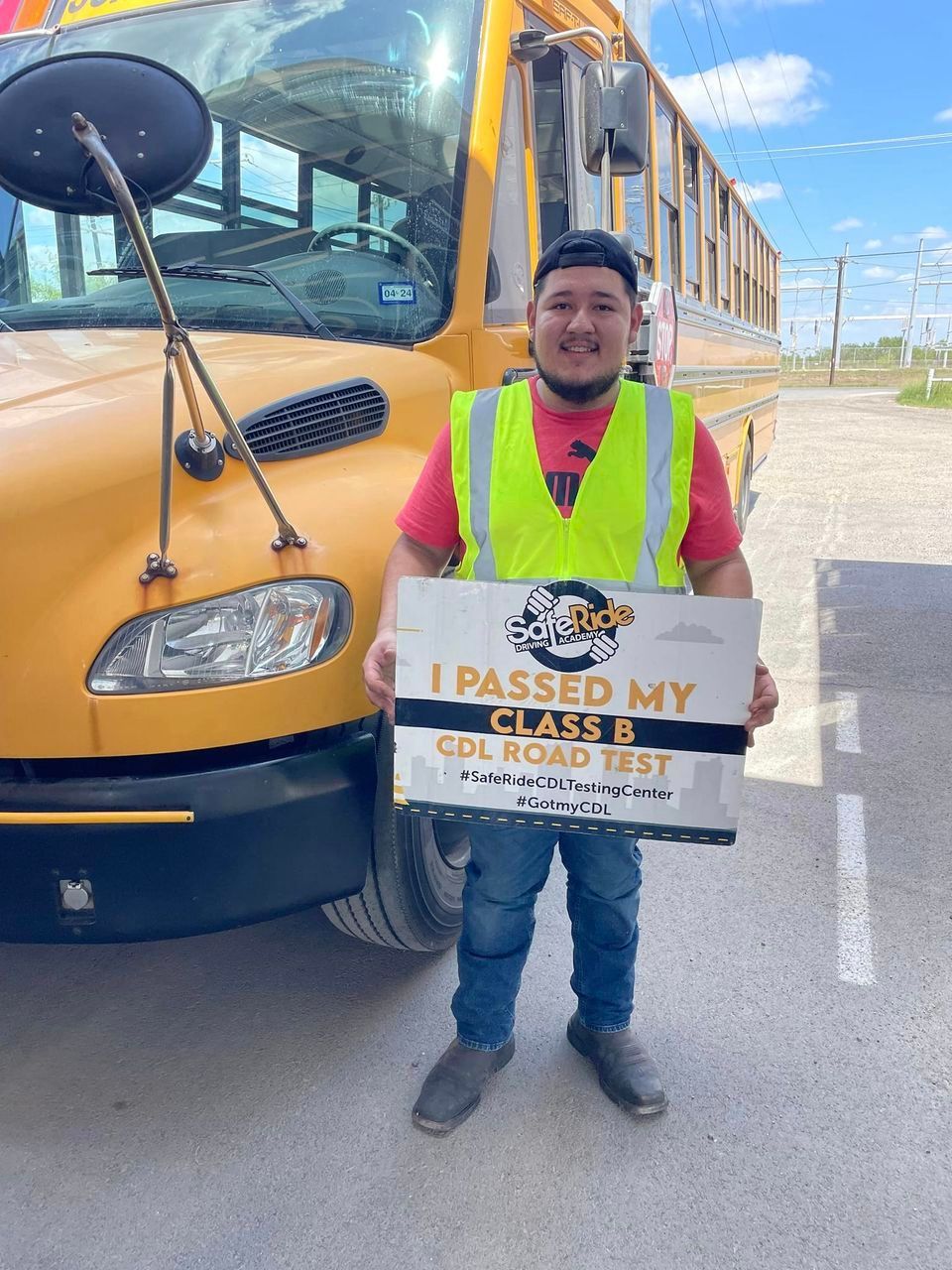 Juan A Castillo passes his cdl training class