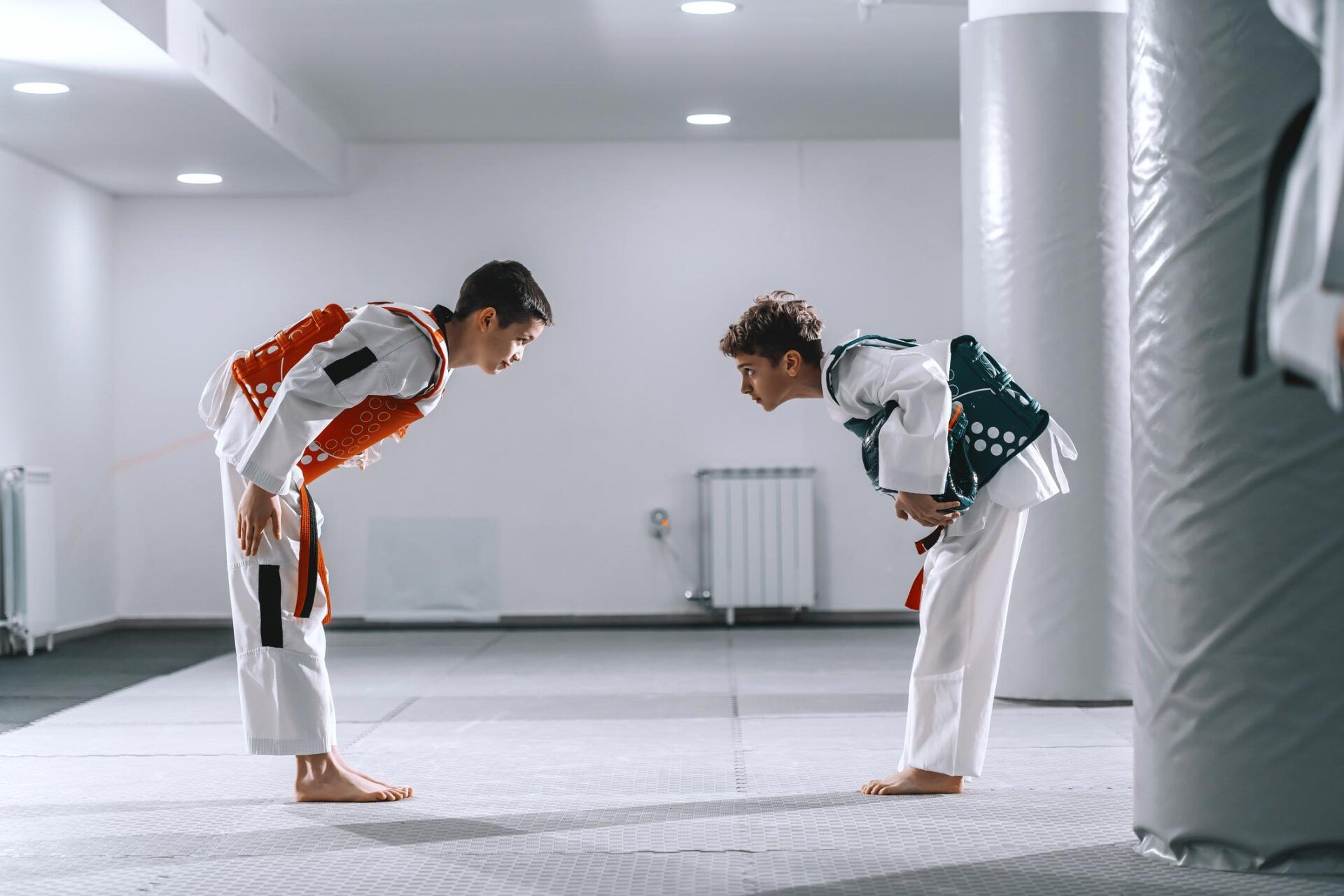 People practicing karate
