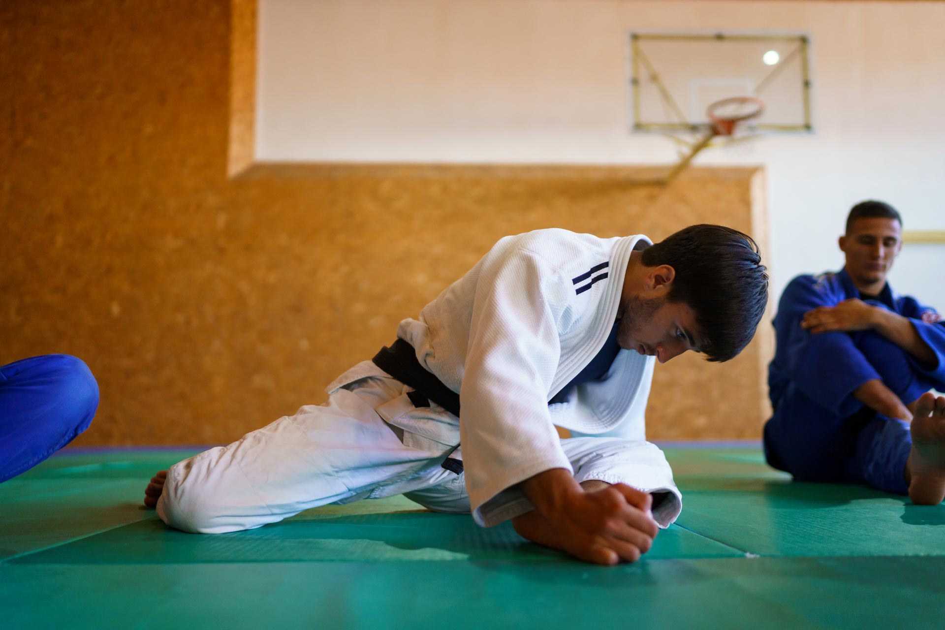 People practicing karate
